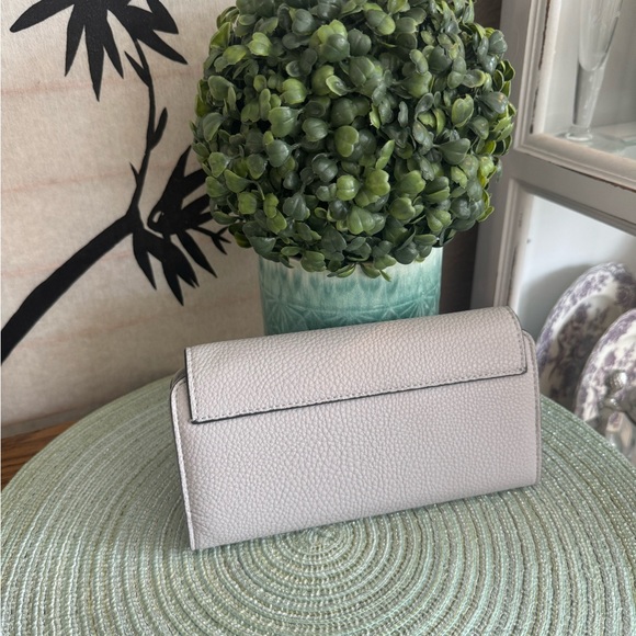 Jasper Conran Light Gray Pebble Leather Wallet euc - Picture 5 of 16